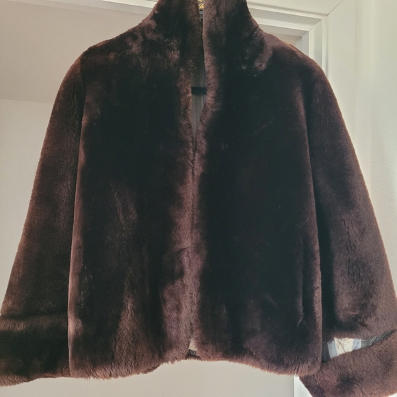 Short Brown Fur Vintage Coat '50s - Picture 1 of 12